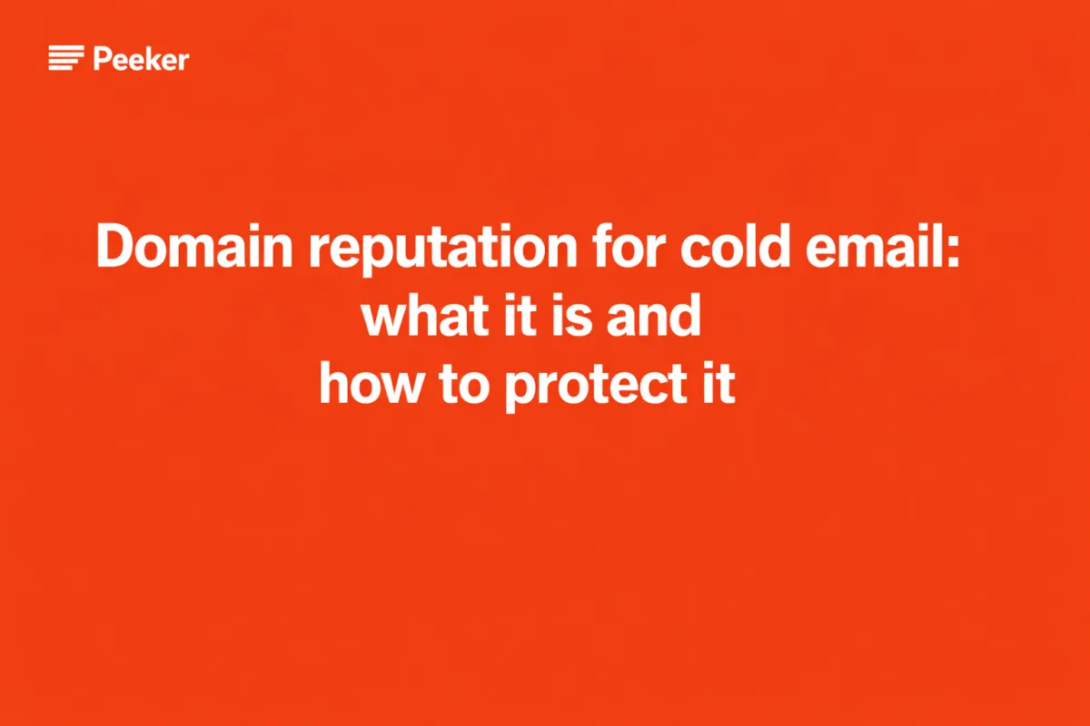 What is domain reputation and why it matters for cold email